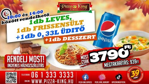 Pizza King 14 Éjszaka - Extra menü - Szuper ajánlat - Online rendelés